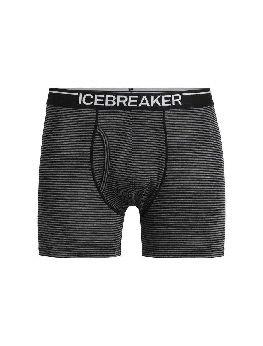 Men\'s Icebreaker Merino Anatomica Boxers With Fly Underwear Gritstone Heather | CA 1641DFMN